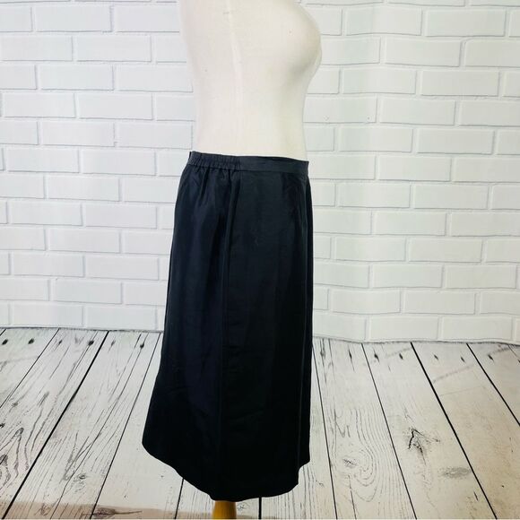 10/$25🦋 Spenser Jeremy Black 100% Silk Pencil Skirt - Size 12 - Picture 3 of 12